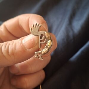 LANDSTROMS BHG Sterling Silver and 12K Rose and Green Gold Kokopelli Pendant
